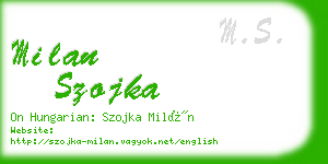 milan szojka business card